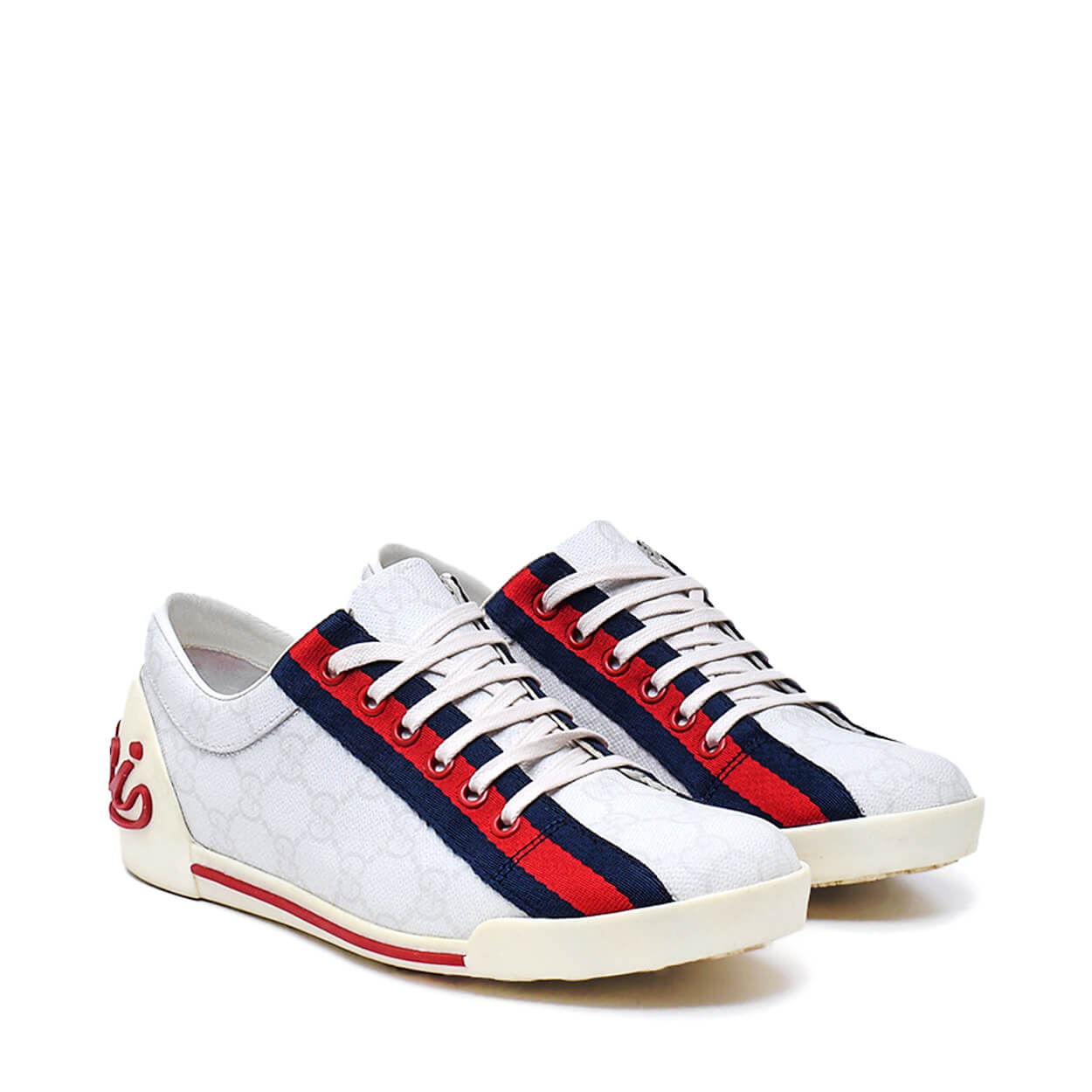 Gucci - White Canvas Modello Tennis Sneaker 37